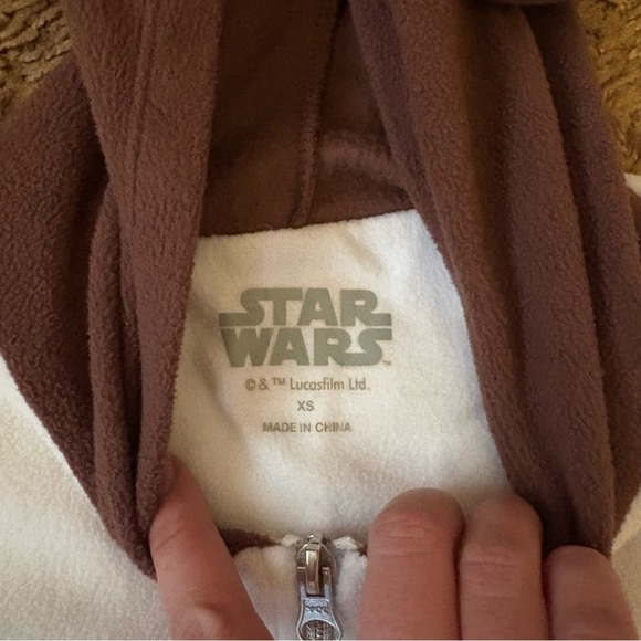 Star Wars Princess Leia Hooded Non Footed Pajamas One Piece XS Costume Zip Suit - Picture 6 of 7